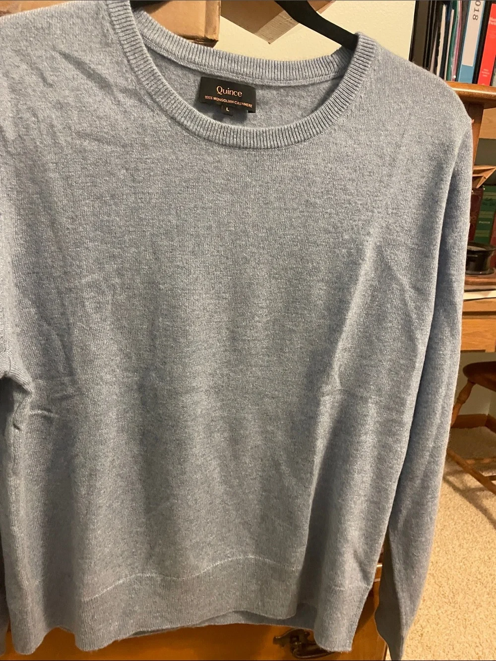 Quince Woman’s Light Blue Crewneck Cashmere Sweater - Picture 1 of 3